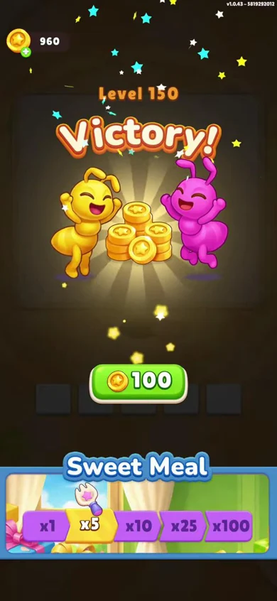 Cleared board or victory screen at the end of the credited Level 150 recording