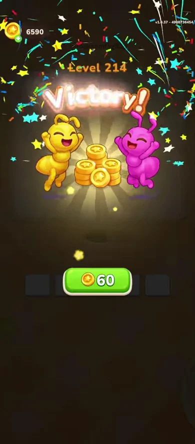Cleared board or victory screen at the end of the credited Level 214 recording